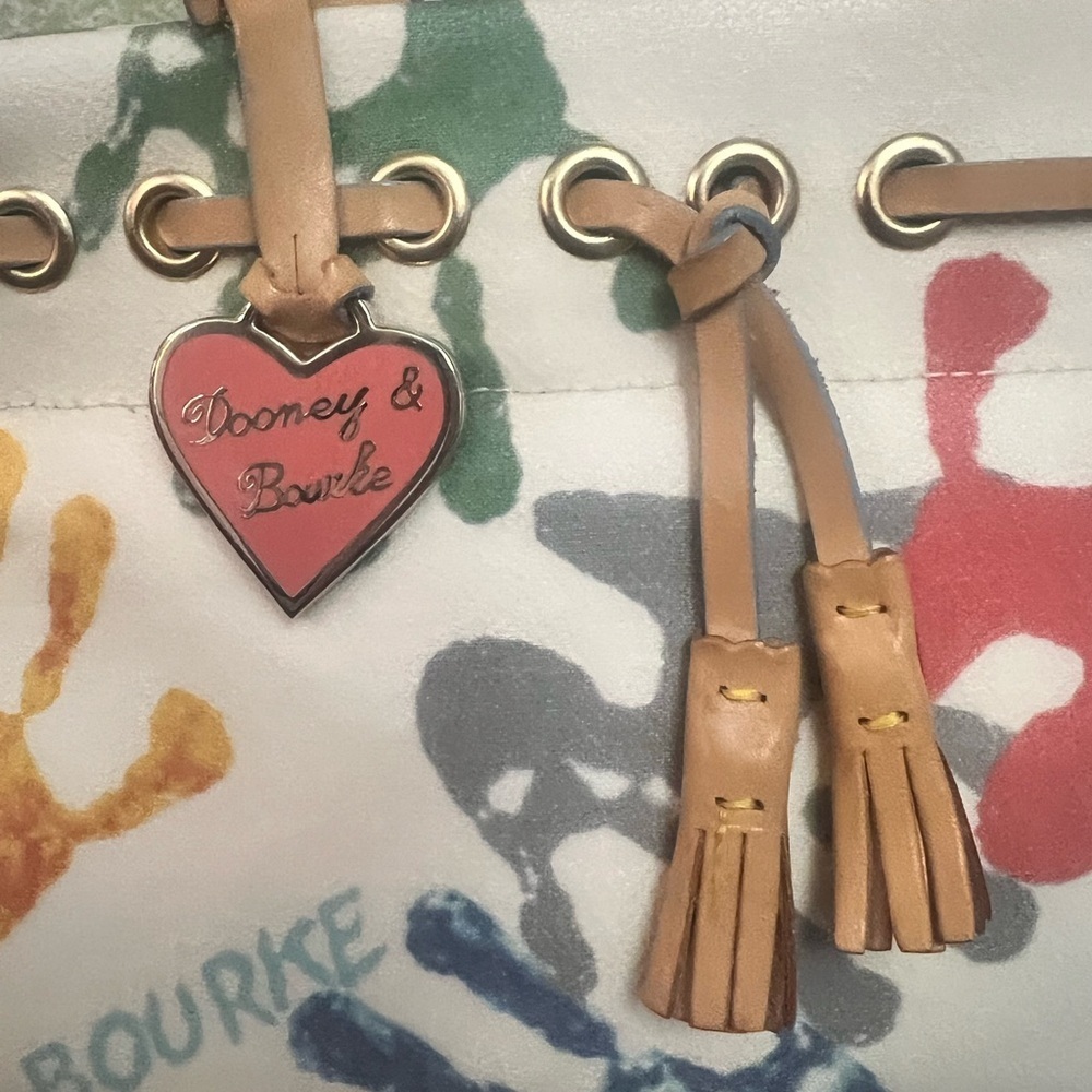 Dooney & Bourke Colorful Handprint Canvas Tote - Picture 2 of 13